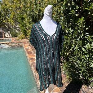 SHEIN Black and Green Knit Cover-Up